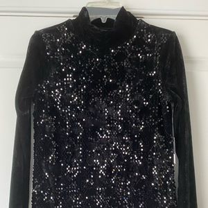 Vera Wang sequin and velvet top
